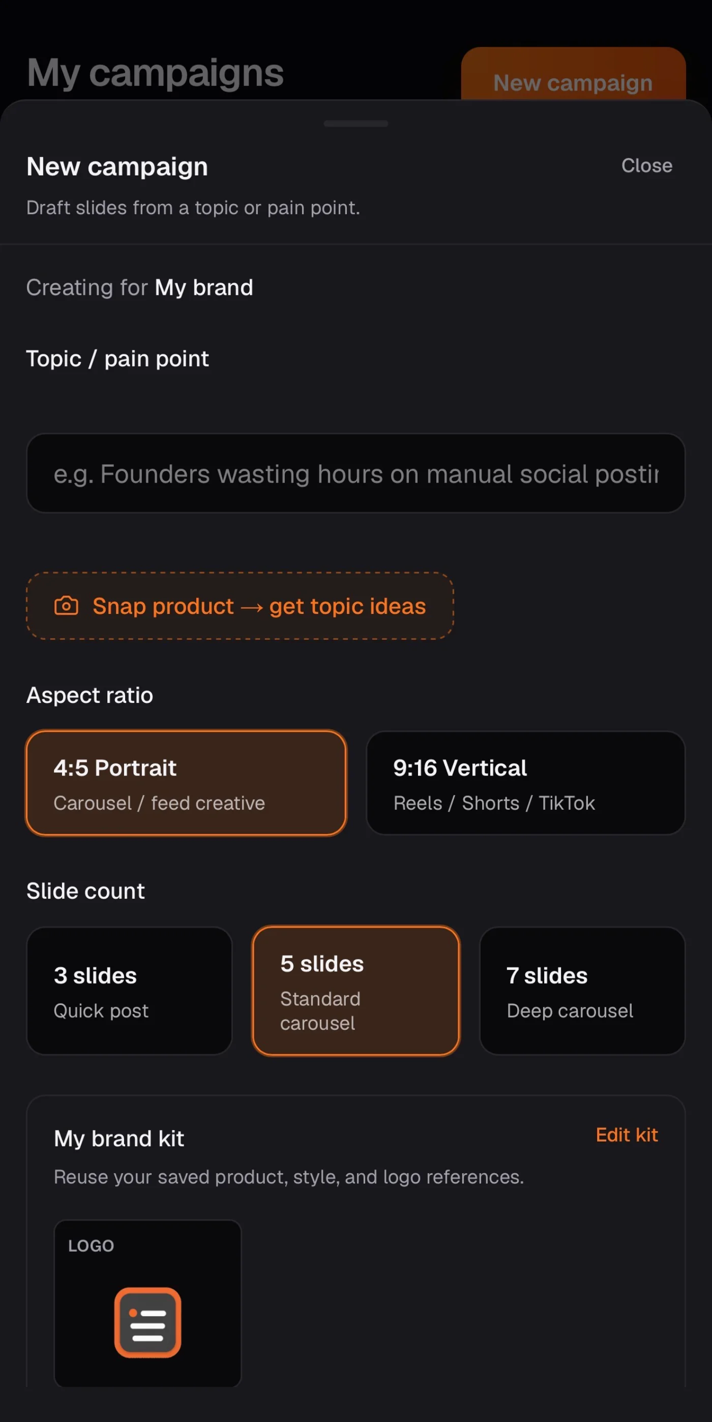 SlidePress — AI topic and content generation